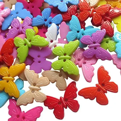 Botões de borboleta multicoloridos para artesanato