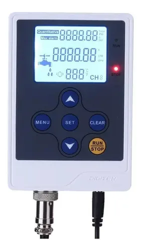 Controle de fluxo de água e líquido, medidor de vazão, display Digiten