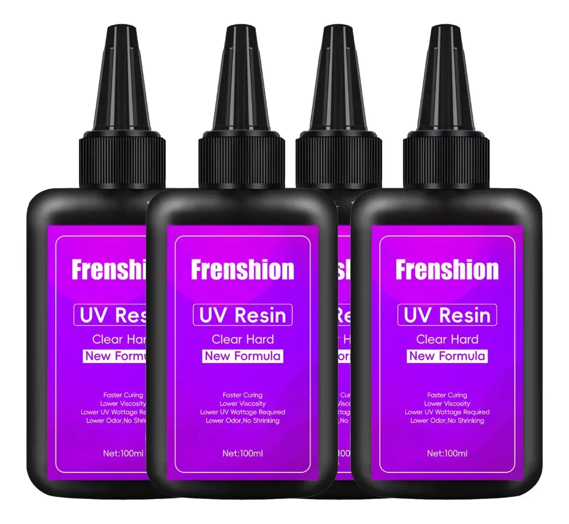 Resina UV cristalina de tipo rígido 4x100g para fabricação de joias