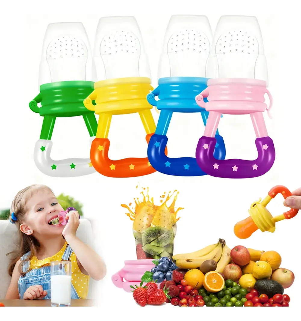 Chupetas para bebês, alimentador de mingau de frutas, chupeta, 4 unidades