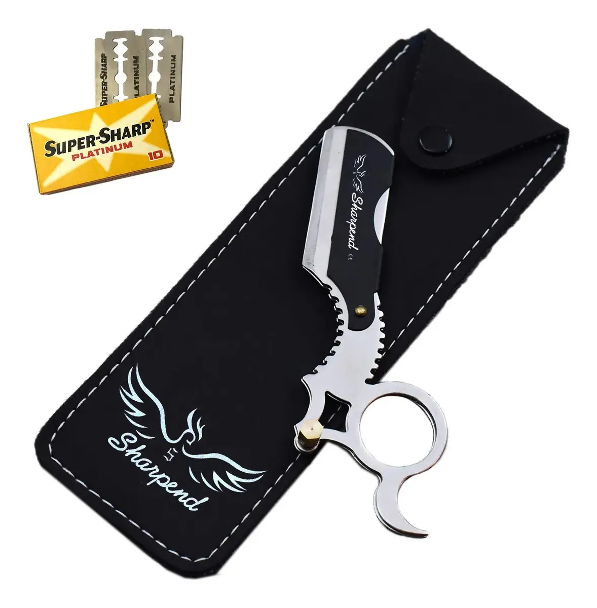 Barbeador preto Sharpend OHS_3610 com 10 lâminas