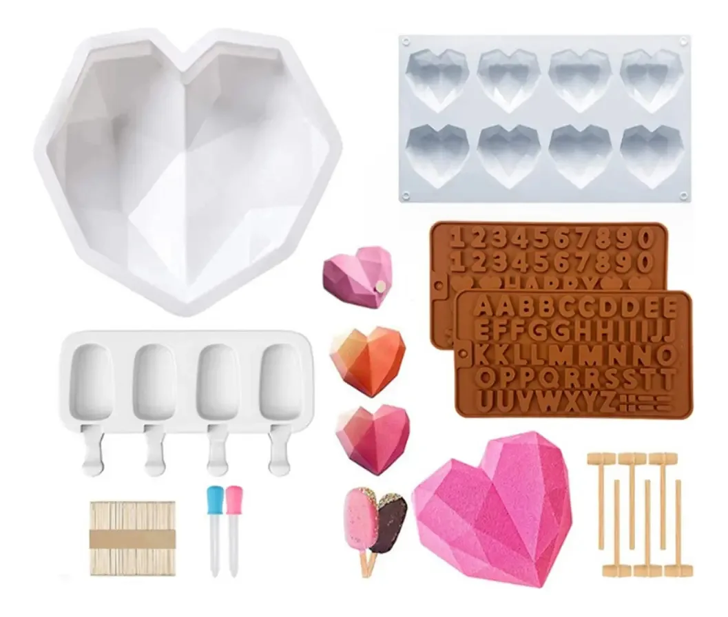 Moldes de silicone, moldes para postes, chocolate, branco