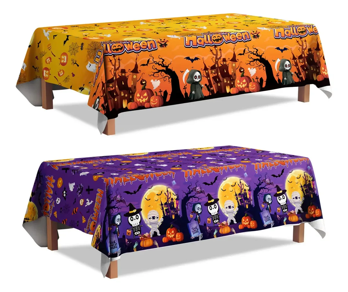Conjunto de duas toalhas de mesa para festa de Halloween