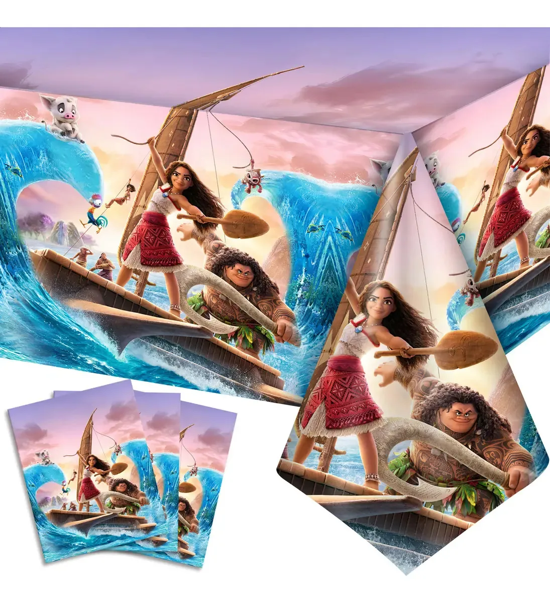 3 toalhas de mesa de festa de aniversário Moana