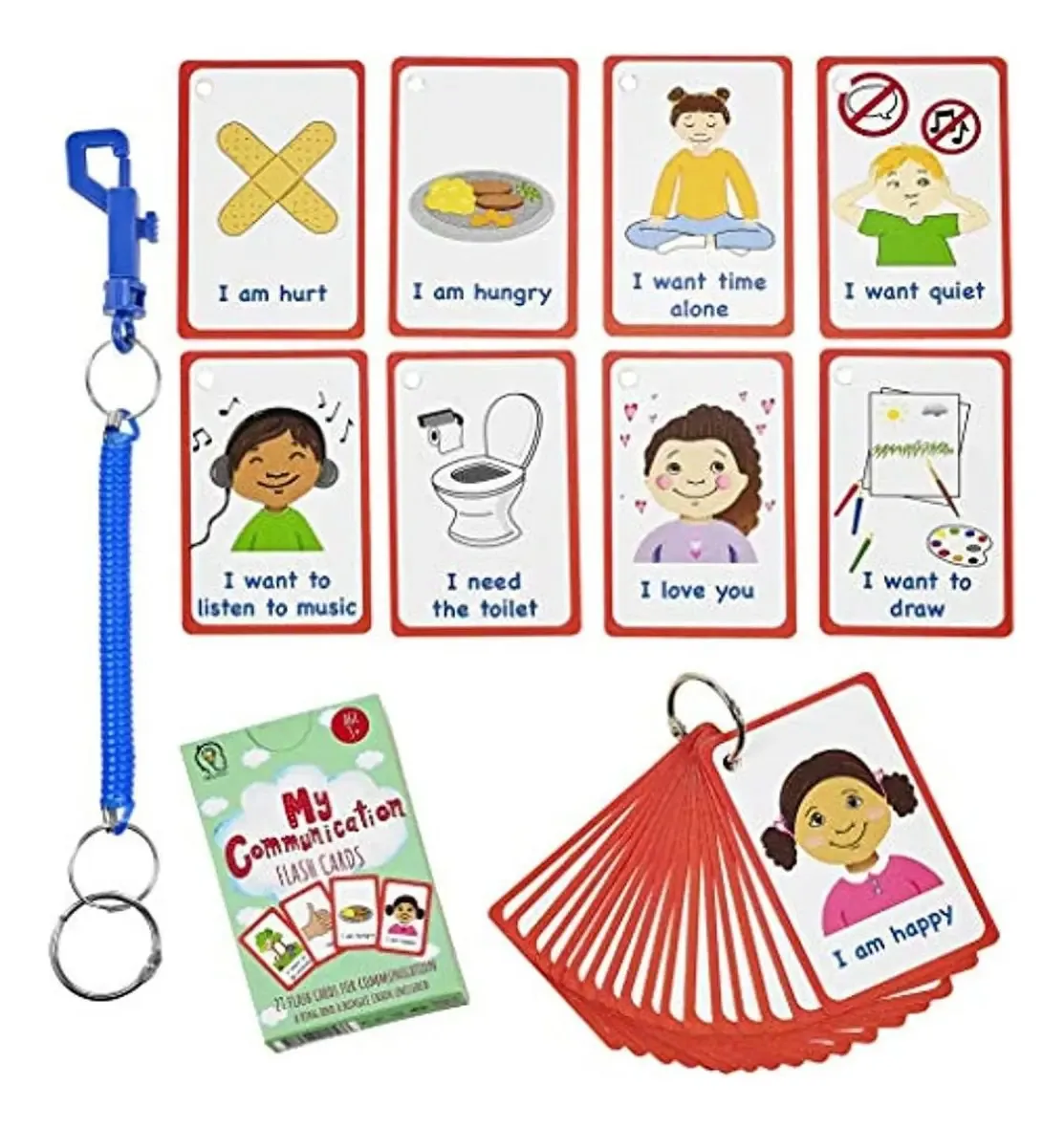 Cartões de Comunicação para Educação Especial, Crianças com Atraso na Fala e Adultos com Autismo, 27 Cartões Didáticos para Ajuda Visual ou Cartões de Apresentação