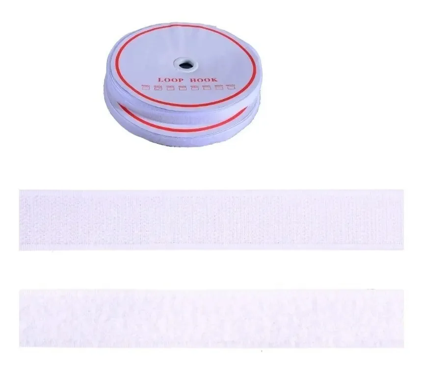 Fecho De Contato 25mm X 25m Macho E Fêmea Cor Branco