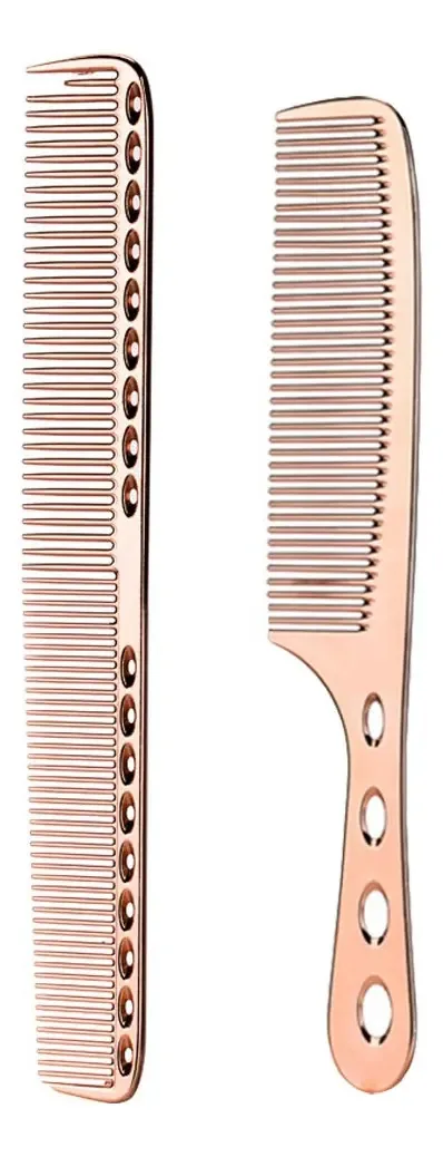 2 pentes de cabelo antiestáticos de aço inoxidável para Peluq