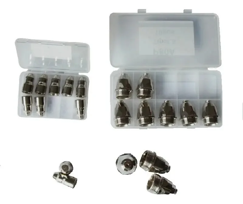 Conjunto de 10 consumíveis com tocha de plasma P80 Pt80 com bico de 1,3 mm