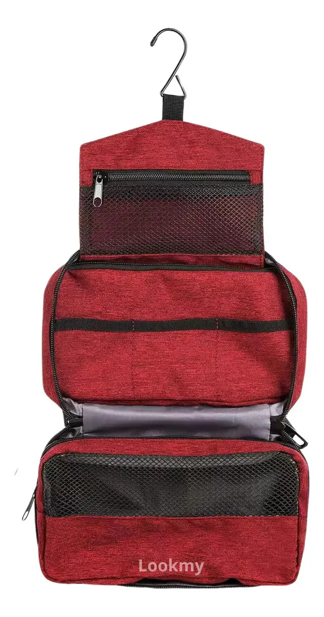 Bolsa de cosméticos para homens e mulheres | Estojo de viagem ou banho Lookmy | Color Bordeaux | Estojo suspenso para cosméticos |