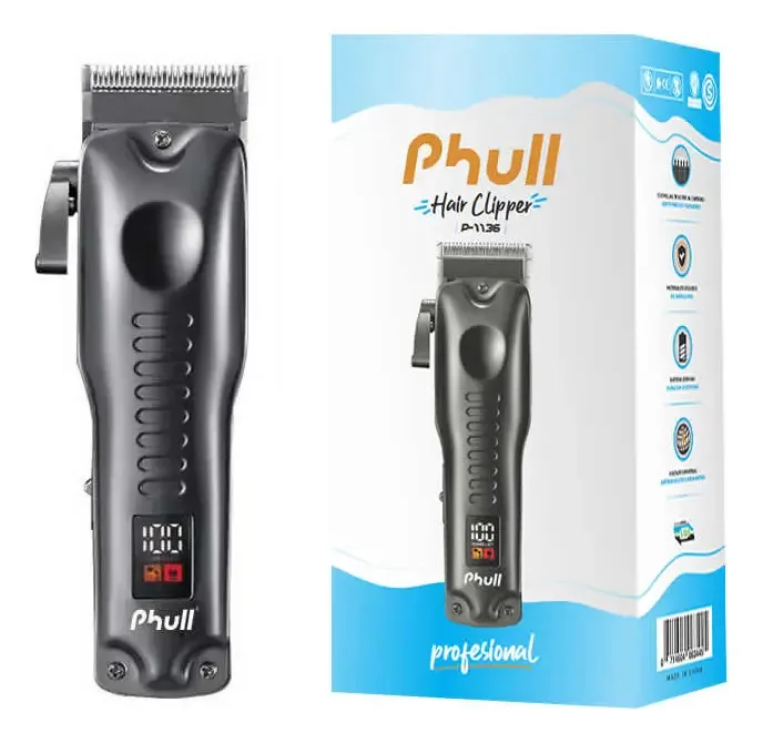 Máquina de cortar cabelo Phull P-1136 Máquina de cortar cabelo profissional Cor: preto