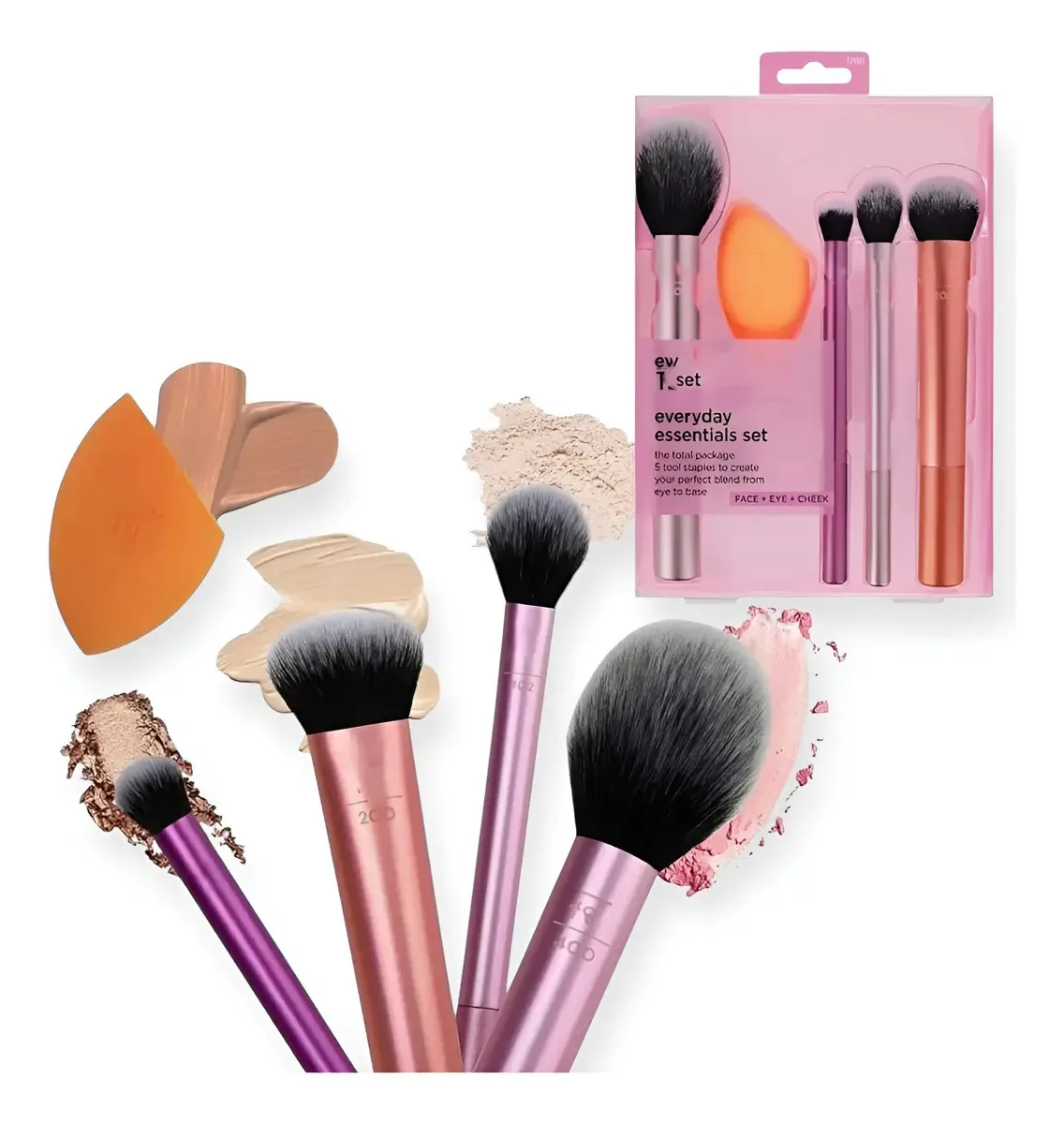 Kit de pincel de maquiagem rosa Essential Artist