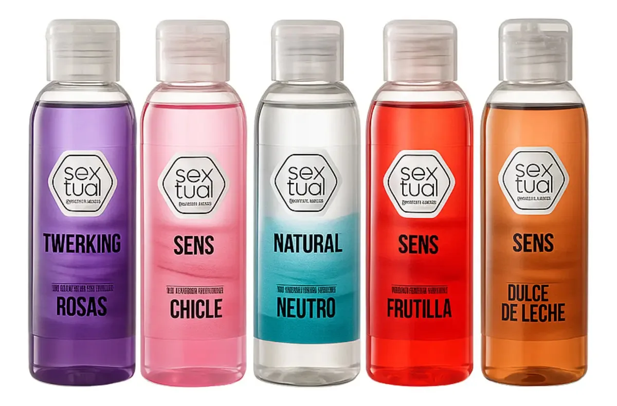 Pack X5 Lubrificantes Gel Íntimo Sextual 80ml Anal Neutro Sabor Neutro/anal/morango/chiclete/ddleite