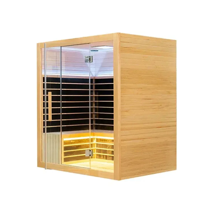 Sauna infravermelha de spa residencial de madeira de cedro japonês