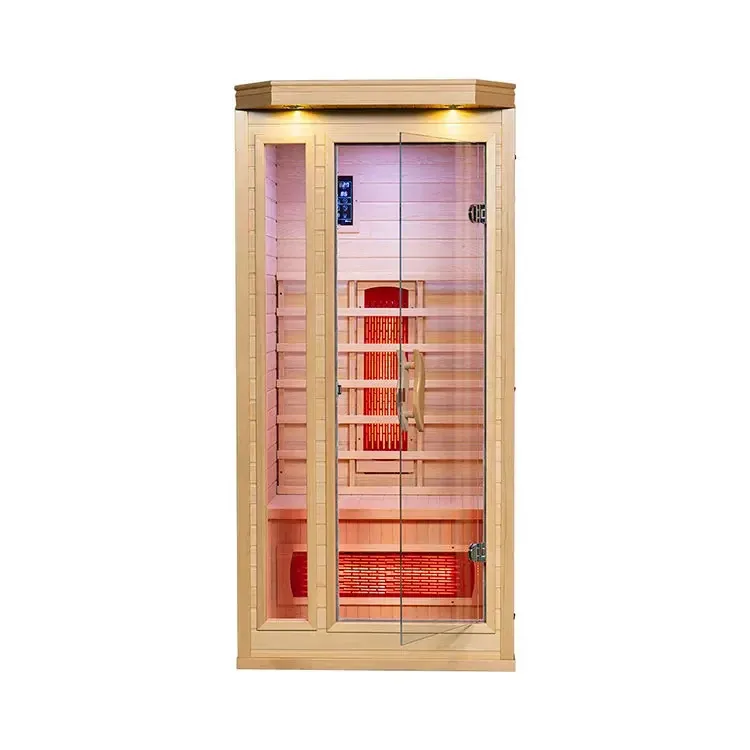 Sauna infravermelha individual, áudio de spa residencial, Bluetooth, madeira de cedro japonês
