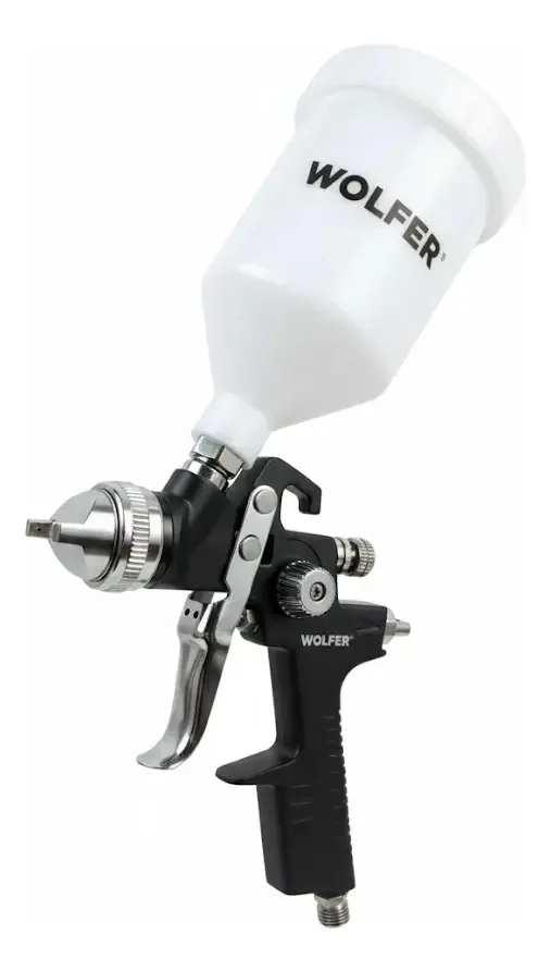 Pistola de pintura profissional Wolfer Gravity HVLP 600cc