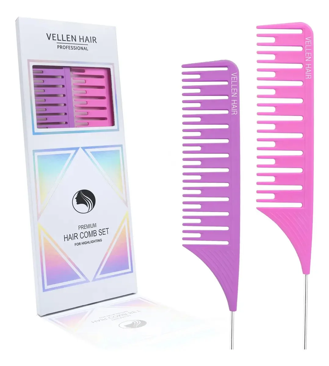 Conjunto de pentes de cabelo Vellen com reflexos definitivos, resista