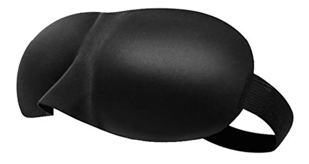 Máscara de máscara para dormir e viajar, acolchoada, 3 cores, cor preta