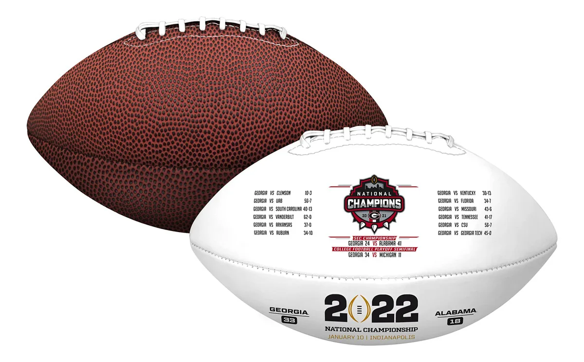 Rawlings Georgia Bulldogs | 2022 | Campeões Nacionais de Futebol Americano Universitário NCAA | Tamanho Adulto