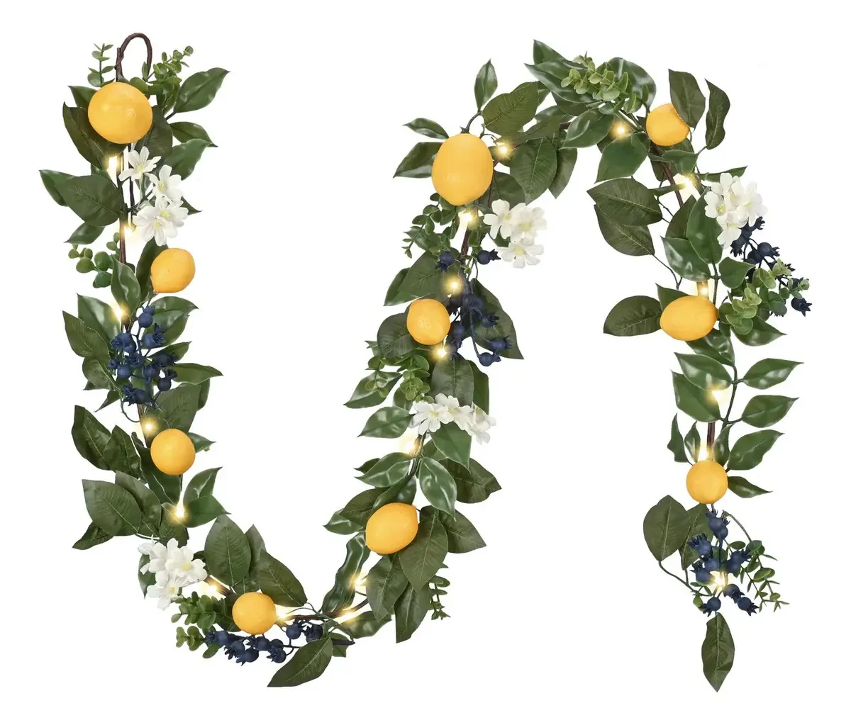 Guirlanda de limão de primavera com luzes para decoração