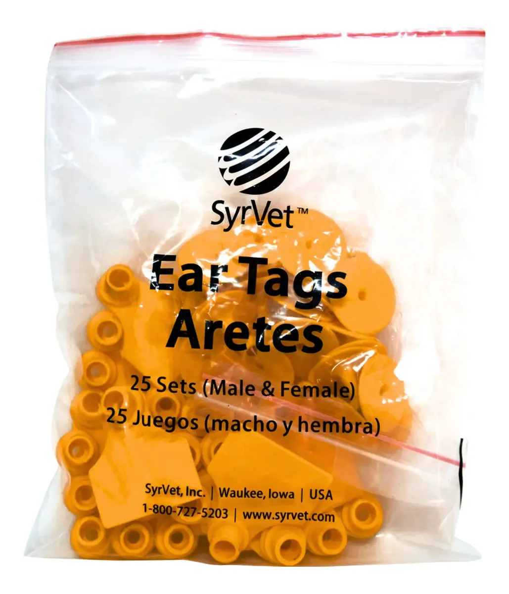 Brincos Para Bovinos Extra Grande Laranja 25 Und - Neogen