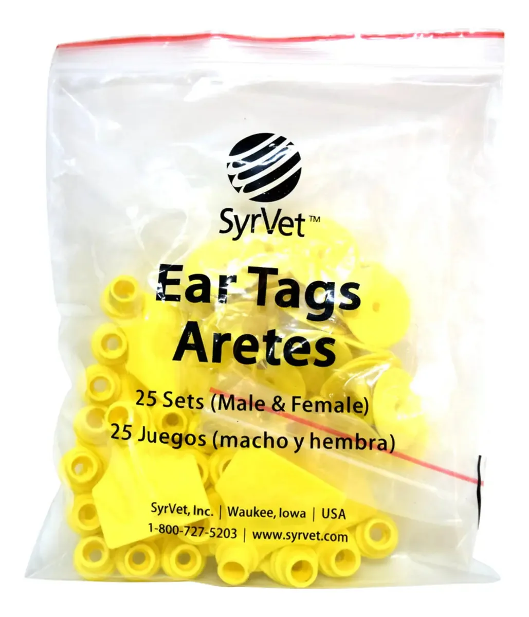 Brincos Para Bovinos Médio Amarelo 25 Unidades - Neogen
