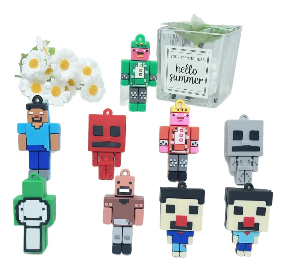 Chaveiros Tm Minecraft Pack 9u Chaveiro verde