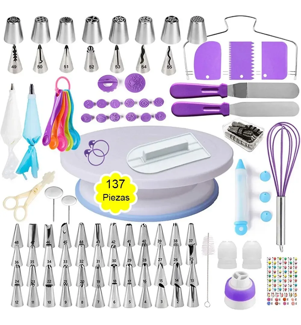 Kit de confeitaria Buena Tienda BT-26 com 137 peças