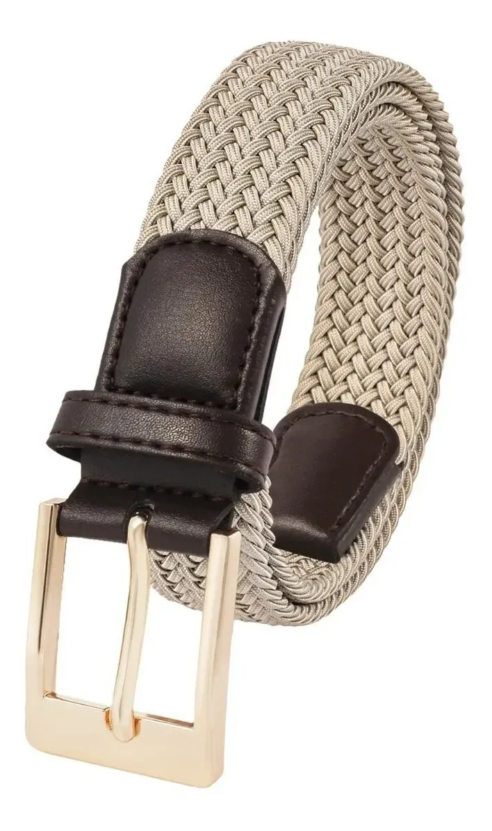 Cintos de golfe femininos, ajustáveis, casuais, elásticos, cor dourada+cáqui, tamanho 110