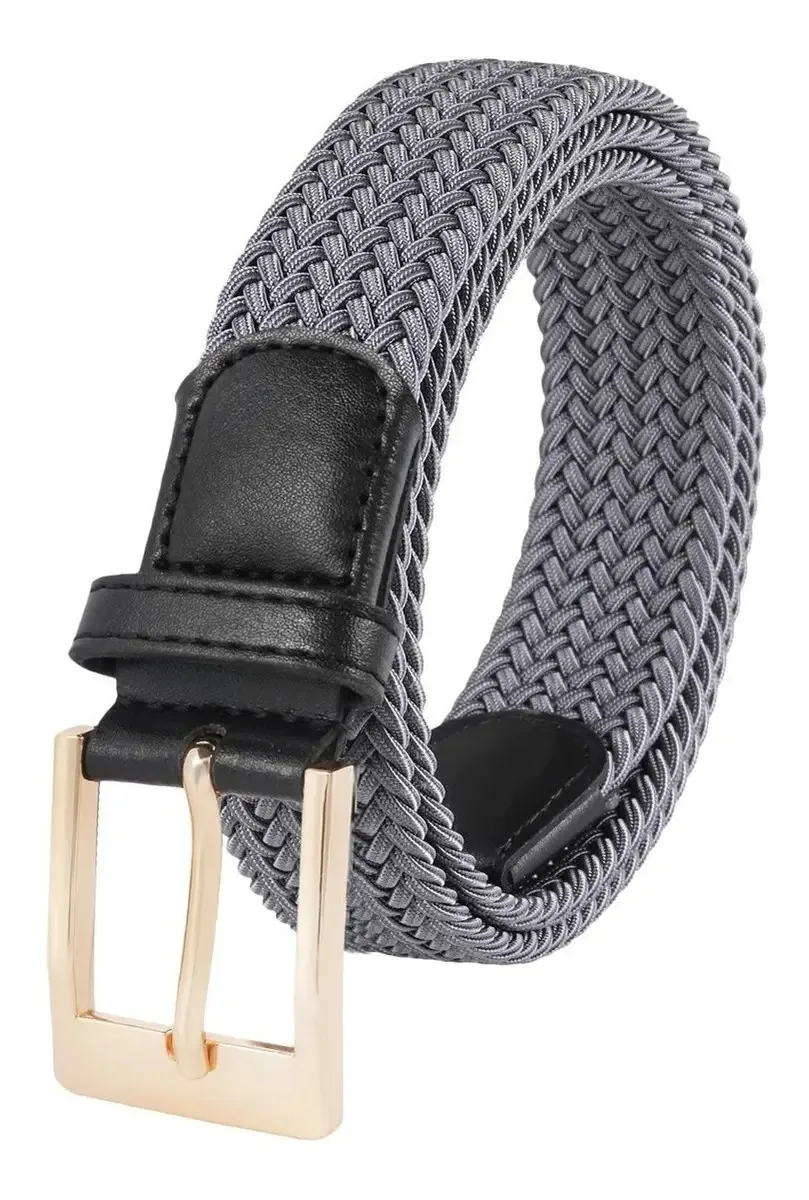 Cintos de golfe femininos, ajustáveis, casuais, elásticos, cor dourada/cinza, tamanho 90
