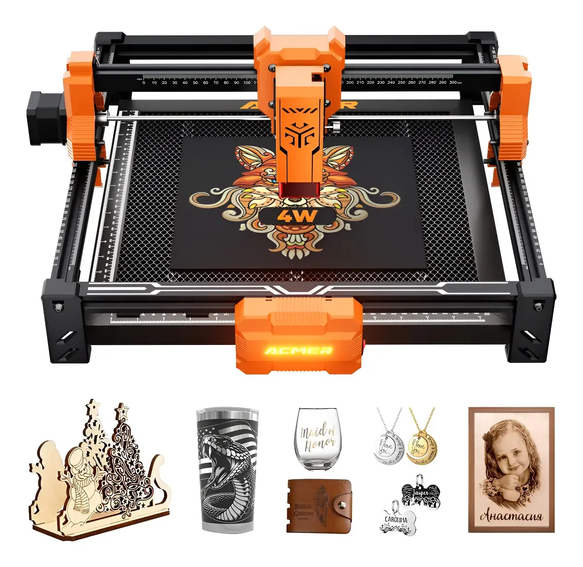 Máquina a laser Acmer S2 4w, corte e gravação, 300x300 mm DIY