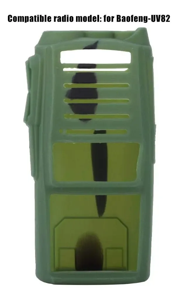 Capa protetora de rádio Yoidesu, capa de rádio universal, suporte de rádio bidirecional, capa para rádio Walkie Talkies Uv82, capa de rádio de silicone macio (camuflagem)