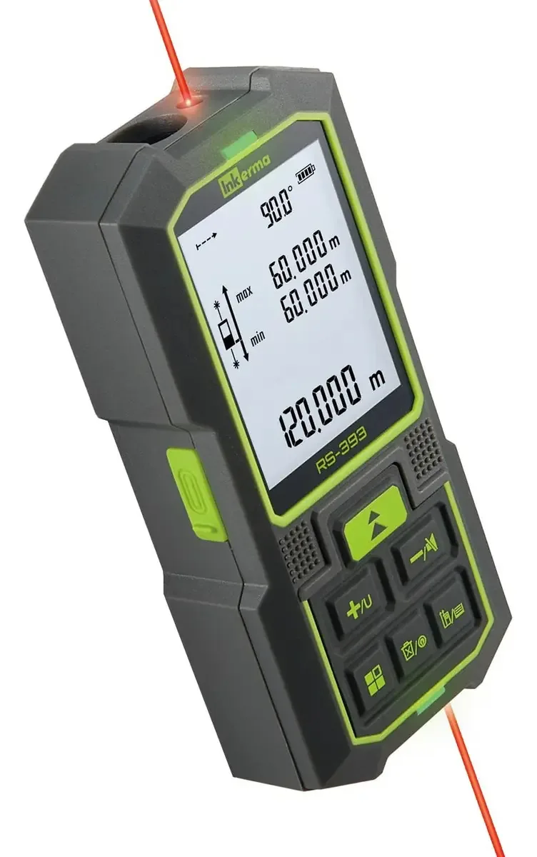 Medidor de distância a laser Inkerma 120m, sensor laser duplo