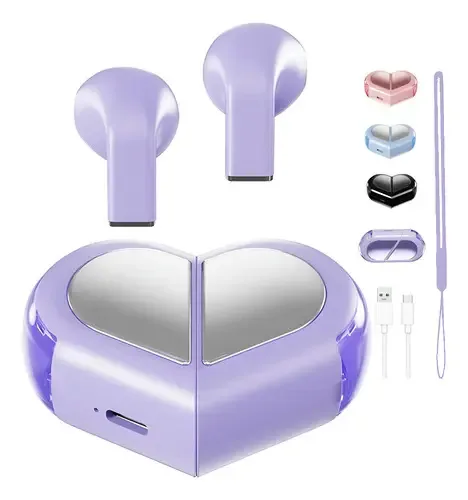 Fones de ouvido Bluetooth Trymiss K520 Mini Heart, fones de ouvido com microfone, fones de ouvido para ginástica, viva-voz, fones de ouvido Bluetooth para jogadores, fones de ouvido com...