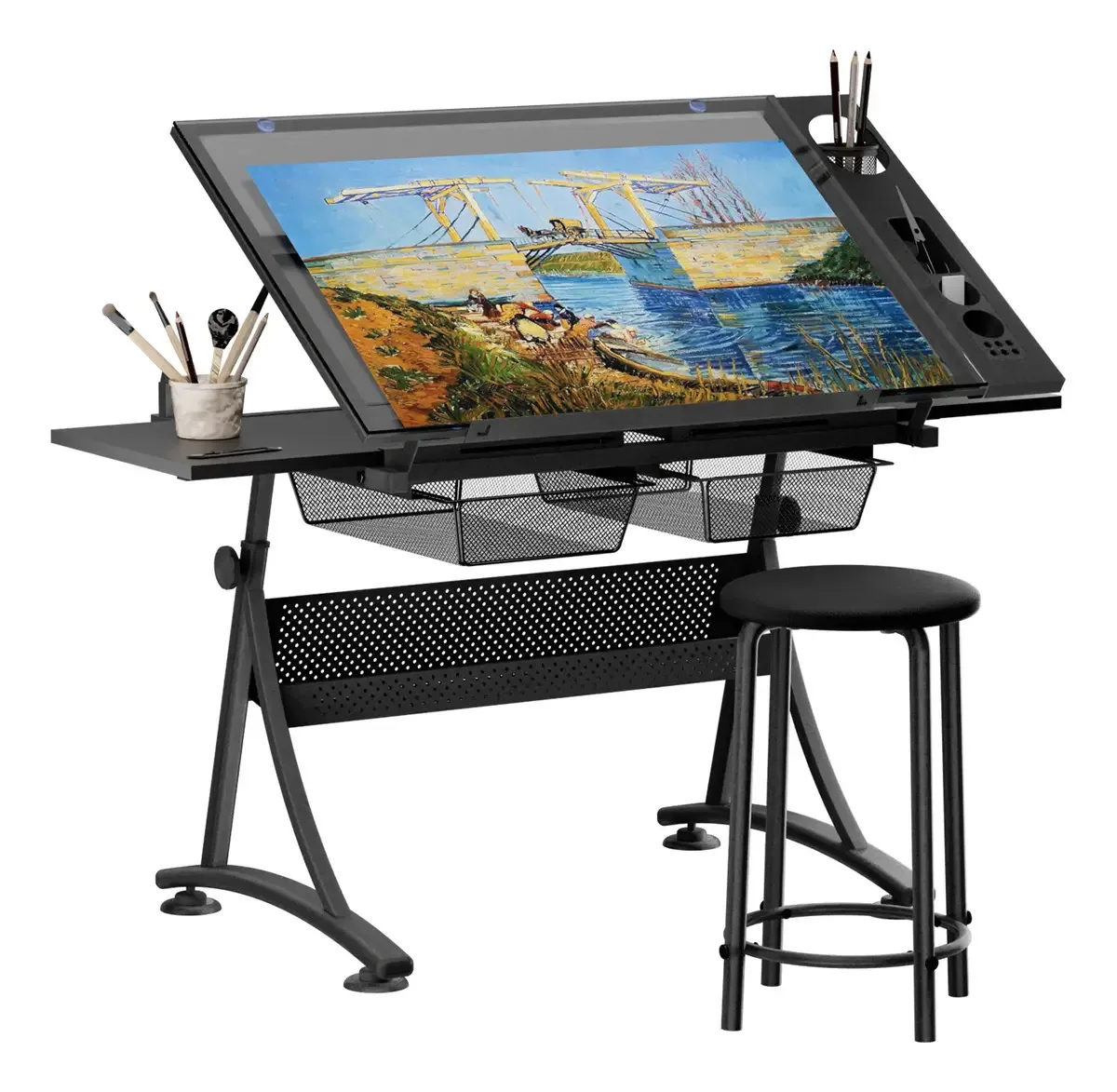 Halman profesional Removedor de vidro temperado profissional com banco 102x60cm