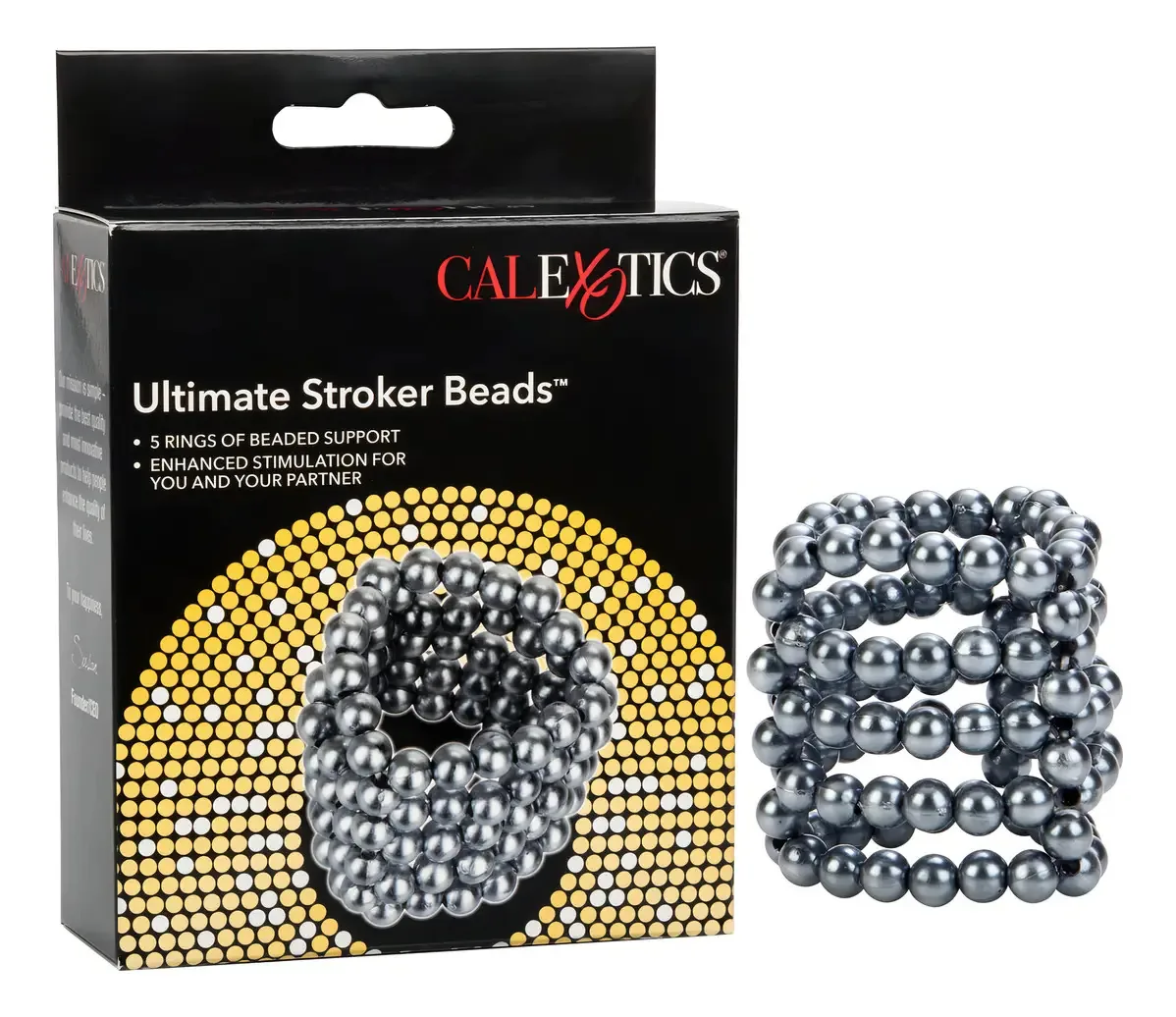 Anéis estimulantes, éxtasis Orgásmico Ultimate Stroker Beads Color Plateado