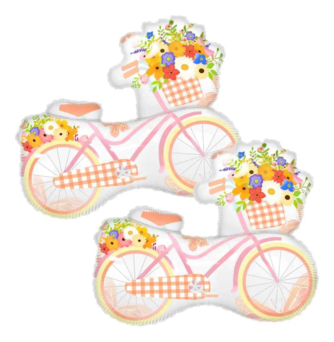 Balões de bicicleta rosa com flores, para aniversários e festas