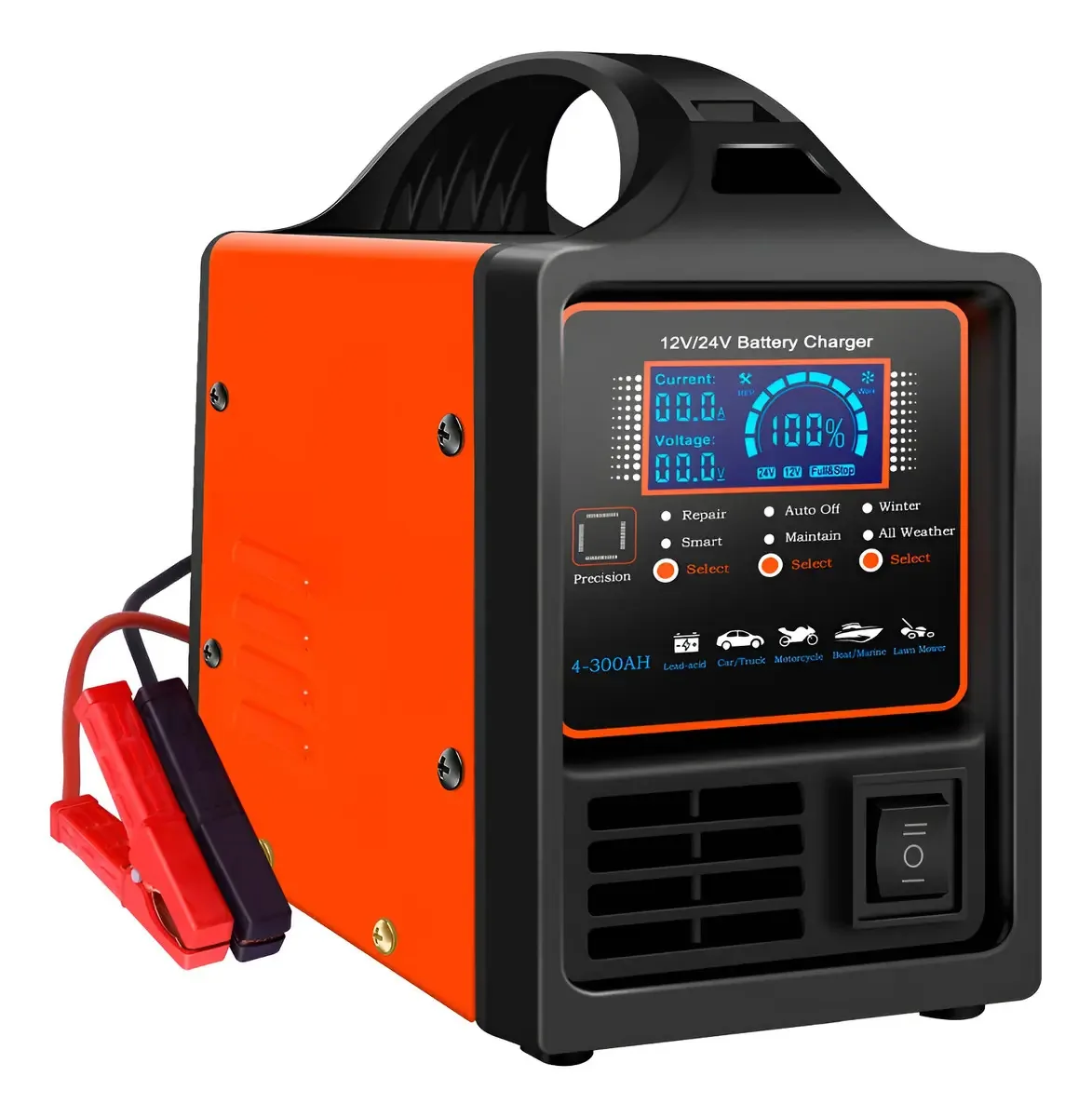 Carregador de bateria de carro Isunergy, carregador