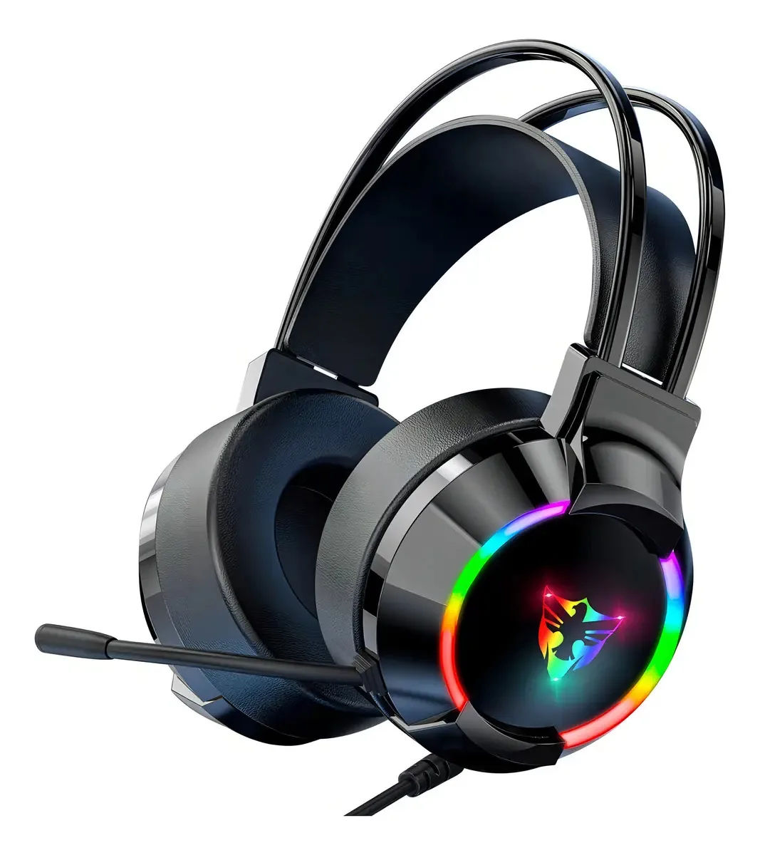 Fones de ouvido para jogos Shuang.W Fones de ouvido estéreo fones de ouvido sem fio para jogadores tipo c fones de ouvido pretos com luz LED