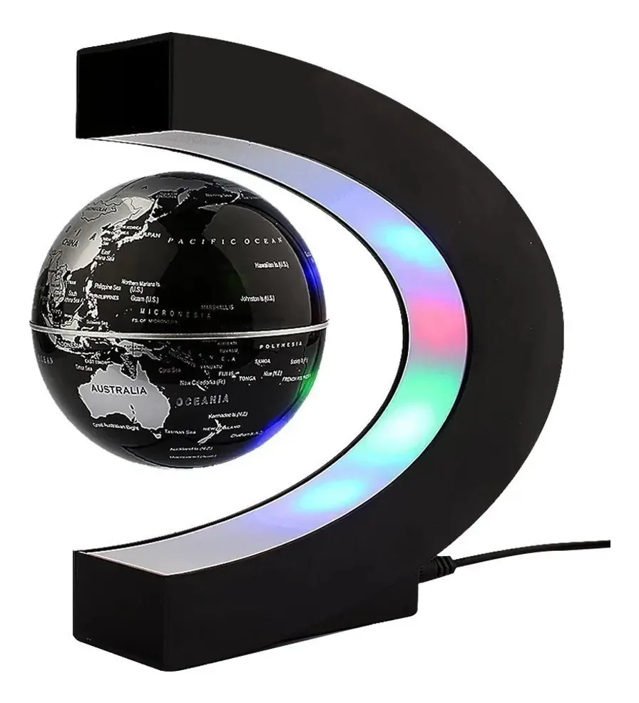 Globo Flutuante Levitação Magnética Mapa Decorativo Led