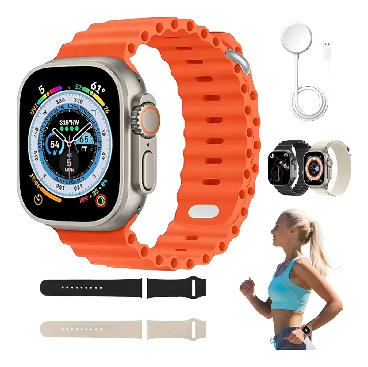 Relógio Smartwatch Ultra 9 49mm Gps Nfc pulseira microwear pulseira smartwatch gps relogio