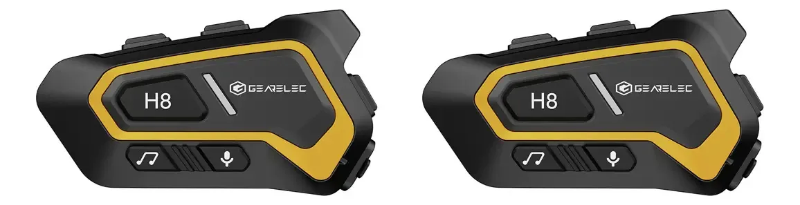 2 peças de intercomunicação, capacete, fones de ouvido Bluetooth para motocicletas, rádio Bluetooth 5.4 FM, 2 Gearelec H8, compartilhamento de música, modo de bate-papo em grupo