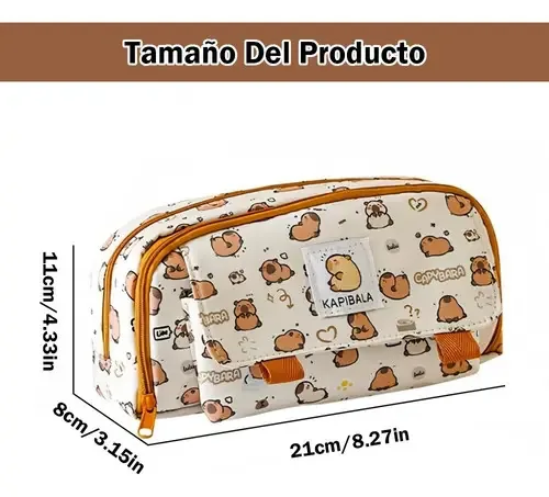 Estojo organizador de material escolar laranja claro