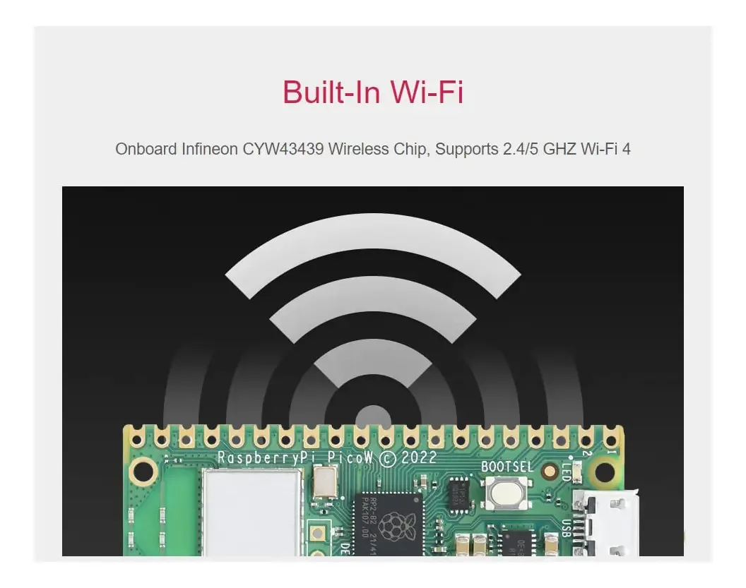Placa microcontroladora Waveshare Pico W