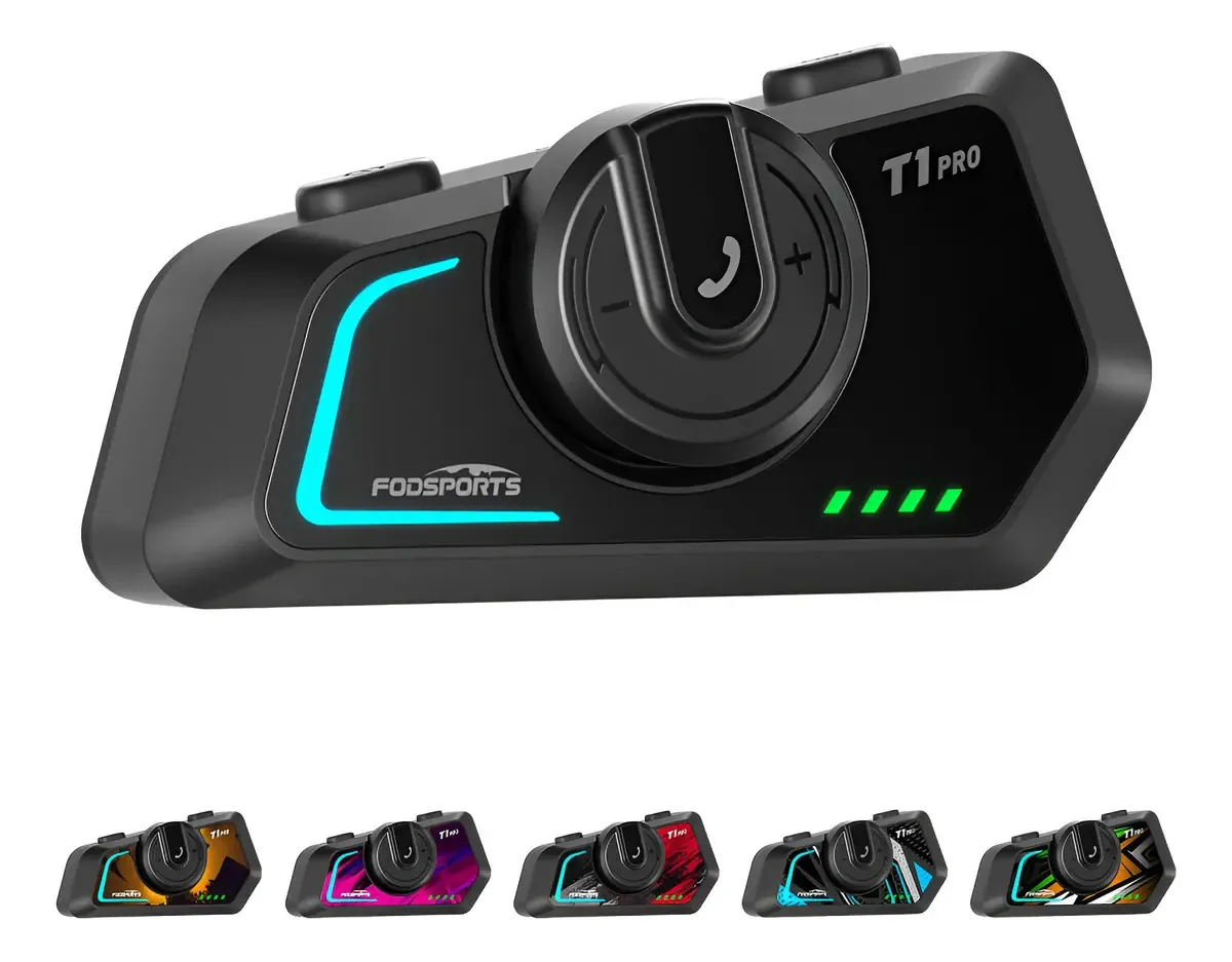 Intercomunicador de motocicleta Foodsports T1 Pro V5.4 6 V