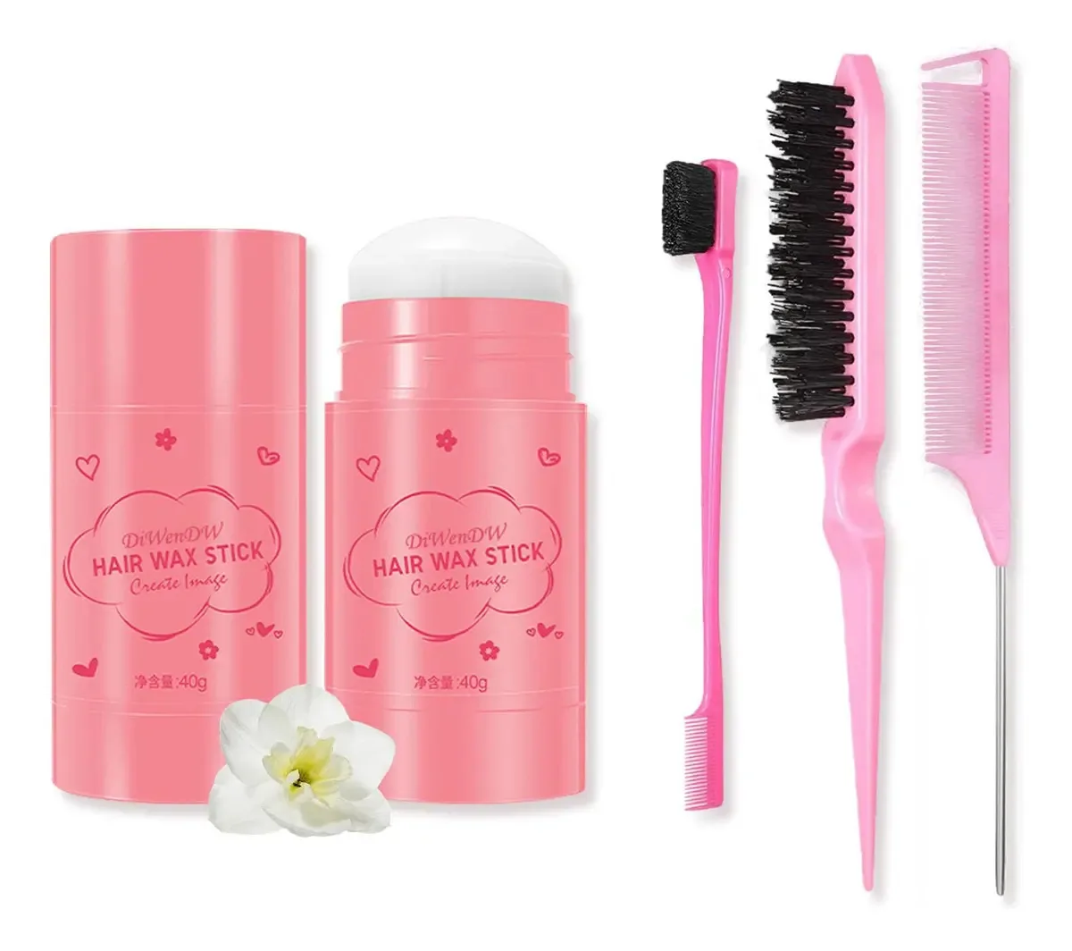 Conjunto de 4 pentes de cabelo de cera e pentes de cabelo