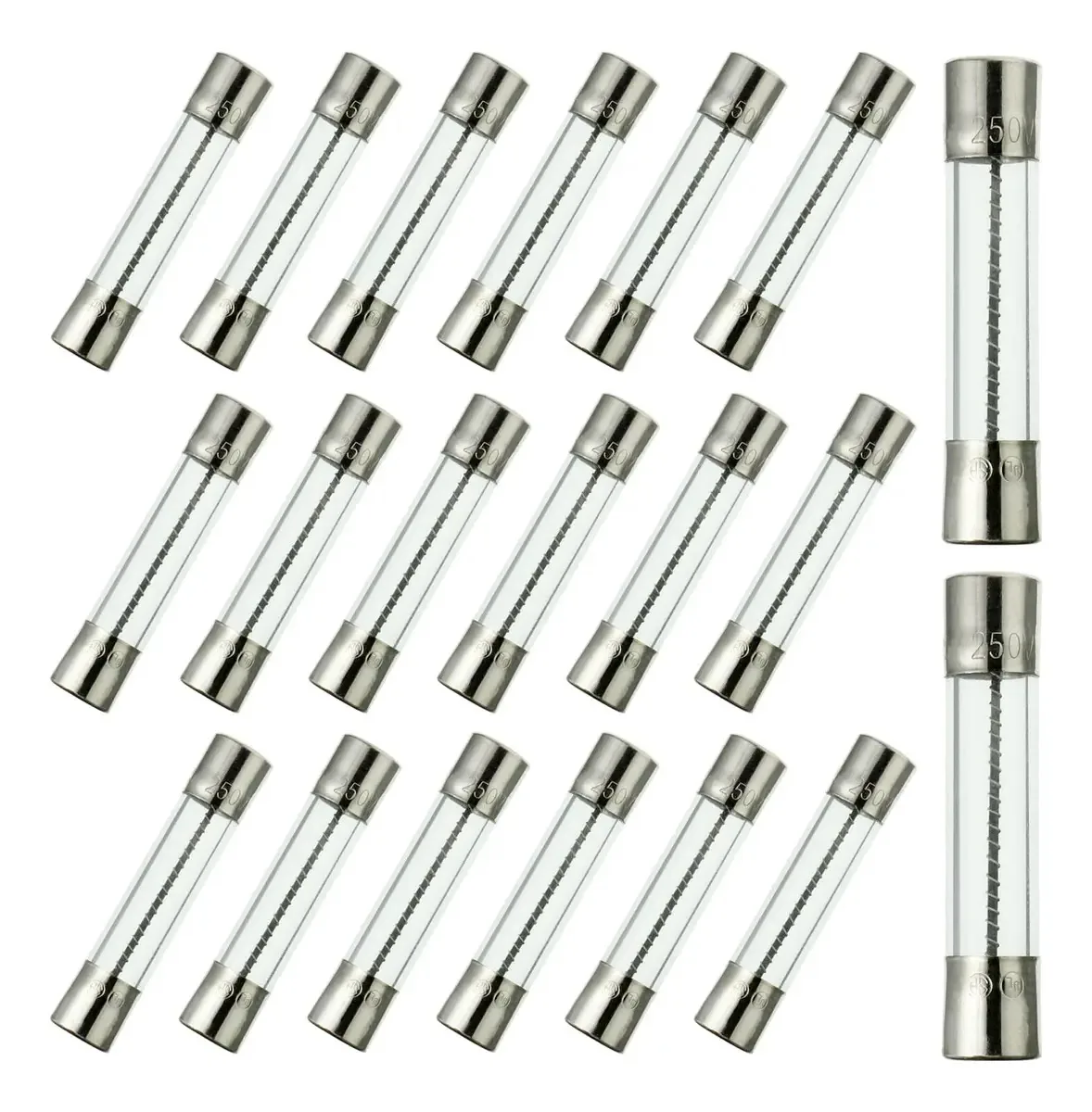 Pacote de 20 fusíveis de sopro lento de 250v 6x30mm