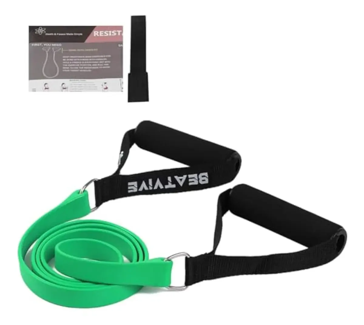 Bandas de exercícios com alças, faixas verde-médias, 20 libras