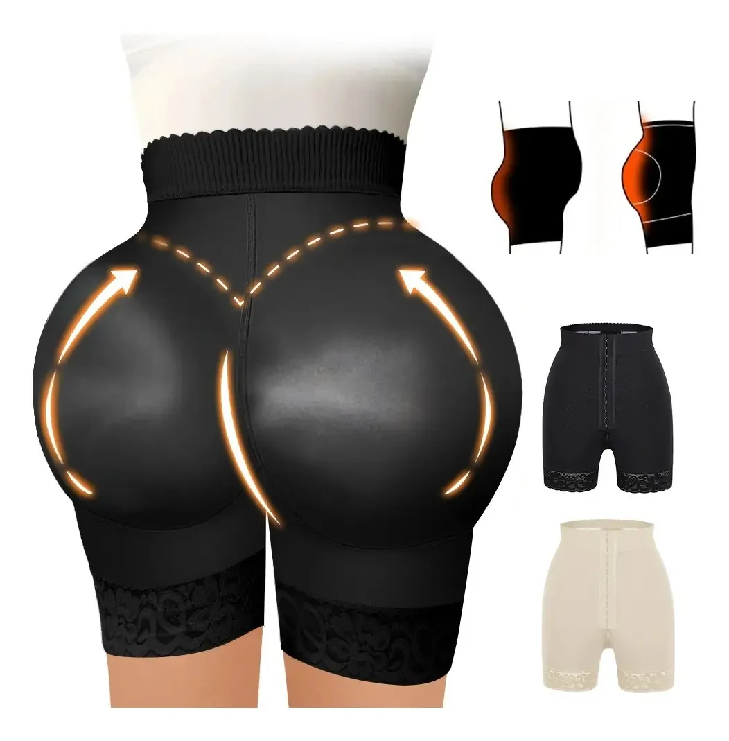 Calcinhas femininas colombianas para pós-parto, cuecas modeladoras, cor preta, tamanho GG