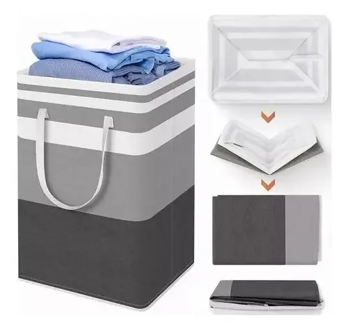 Cesto de roupa grande, saco dobrável para roupa suja 75l