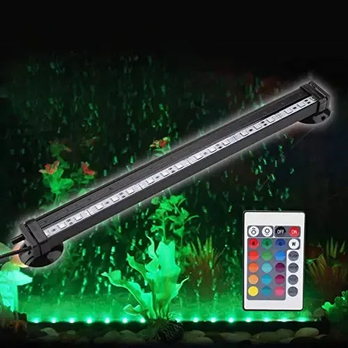 Luz LED multicolorida com controle remoto submersível para aquário, luz LED de cortina de ar com ventosa, bomba de ar de bolhas, pedra redonda, borbulhador para tanque de peixes